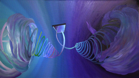 Káosz-dinamika/ Chaos-dynamics (olaj, vászon/ oil on canvas 80x160 cm)