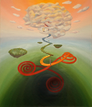 Tudatalatti világfa/ Subconscious world tree (olaj, vászon/ oil on canvas 140x120 cm)