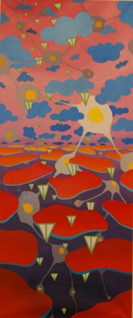 Lávakövön sütök néha/ Sometimes I bake on lava Olaj, vászon/Oil on canvas 165x60cm 2014. 10.