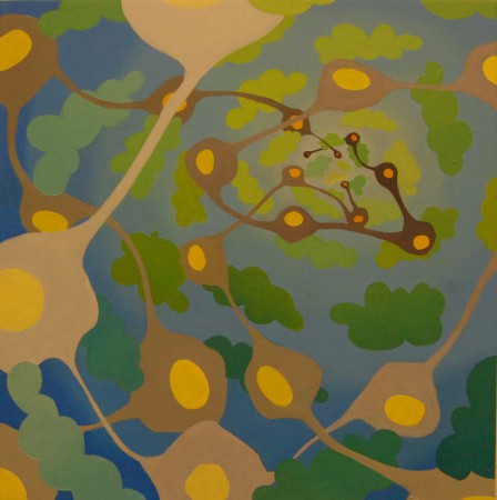 Bújj, bújj, zöld ág.../  Slip through, slip through, green twig olaj, vászon/ oil on canvas 80x80 cm 2014. 11.