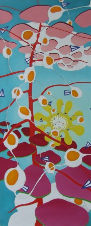 Üde/Peachy (olaj, vászon/oil on canvas, 170x70 cm)